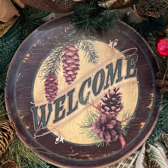 Christmas “WELCOME” wreath, Christmas door wreath, Holiday wreath 26” very luxe - Picture 5 of 11